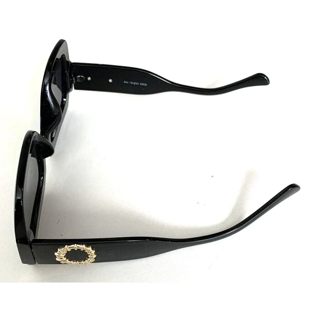 Square Frame Sunglasses in Black Acetate Womens 6